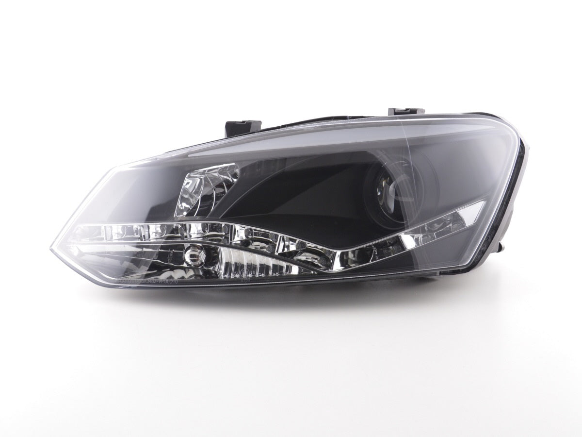 Scheinwerfer Set Daylight LED Tagfahrlicht VW Polo 6R 09- schwarz für Rechtslenker Scheinwerfer Set Daylight LED Tagfahrlicht VW Polo 6R 09- schwarz für Rechtslenker